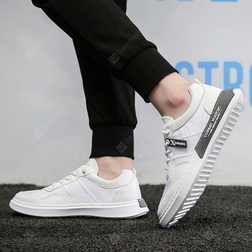 Men Sneaker Round Toe Lace-Up Canvas Flat Shoes Comfortable Casual Footwear